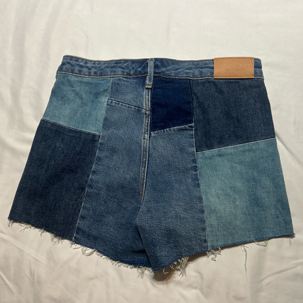 Dear John Patchwork Jean Shorts - Blue - image 4